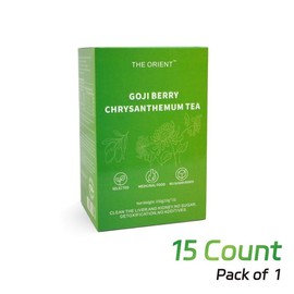 Goji Berry Chrysanthemum Tea - GojiBerry Dandelion Chrysanthemum Medlar honeysuckle | with a Natural Blend of 8 Herbal Ingredients | 150g per Pack - quantity: 15 Count ( Pack of 1 )