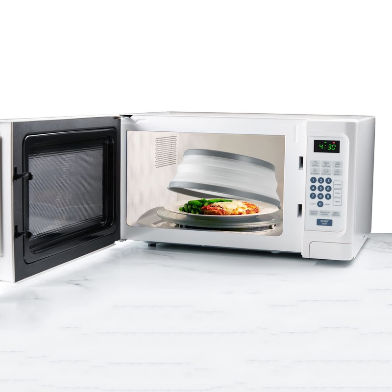HIC Kitchen Collapsible Microwave Food Cover, BPA Free, Contains Splatter
