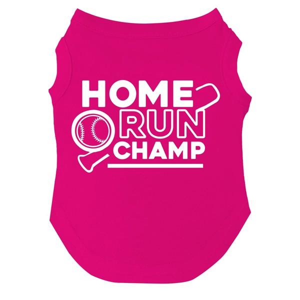 Home Run Champ Baseball Dog Tee Shirt Sizes for Puppies,