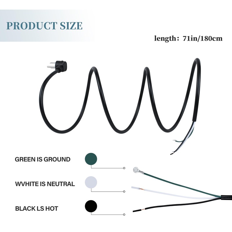 1 Pcak Power Supply Cord Cable Compatible with Broan, Nutone