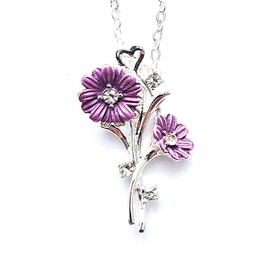 equilibrium Silver Plated Entwined Gerbera Daisy Floral Pendant Necklace
