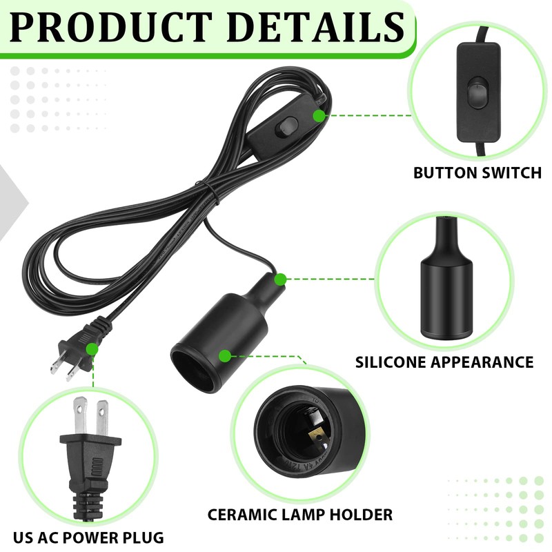 10 Pack Hanging Light Cord Pendant Light Cord with Switch