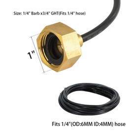 3 Set Garden Hose Adapter, Standard 3/4'' Female Thread to 1/4'' Irrigation Tubing-Brass Faucet to Hose Adapter, Drip Irrigation Hose Connectors, Mister Hose Attachment