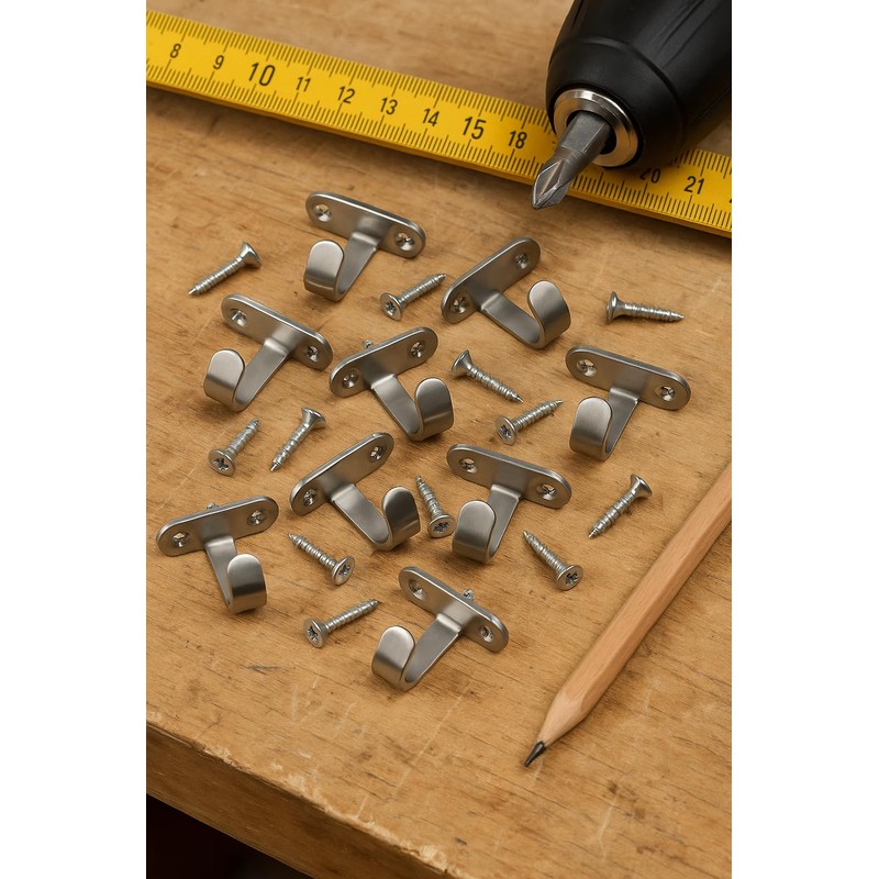Fuxxer 10x Undermount Iron Hooks 33 x 24 mm for