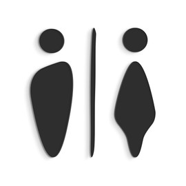 3DP Signs - As Relief Symbols for Bathroom 15 cm - Toilet Set WCE Fluid - Men Women Toilet Stickers (2 Symbols of Your Choice, Black)