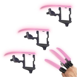 WUSJCOF Pack of 3 ABS Portable Retractable Claws Plastic Toy Joint Finger Fidget Toys Retractable Wolf Claws Mechanical Toy Glow at Night Fluorescent Pink