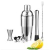 6Pcs Bartender Kit Stainless Steel Cocktail Shaker Mixing Stick Bar