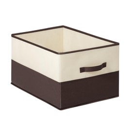 AURMOO 58L Storage Box, Storage Boxes, Storage Boxes, Storage Basket, Organiser Boxes, Foldable, Non-Woven Fabric (55 x 35 x 30 cm, Brown-Beige, 1 Piece)