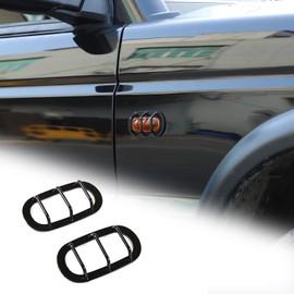 Heutamo Front Fender Side Marker Light Covers Guard Trims Compatible with Land Rover Discovery 2 1998-2004,Car Side Marker Light Grill Protector Cover 2PCS Black