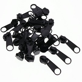 Leekayer 50PCS #5 Black Pulls for Nylon Coil Zippers Metal Zipper Sliders for Jacket Luggage Purses Bags Bulk(Black) Metal Slider for Zipper
