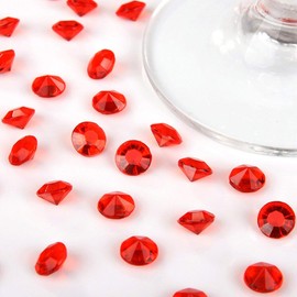 Bonnin 5000 Wedding Table Scatter Confetti Crystals Acrylic Diamonds Rhinestones for Table Wedding Decorations Bridal Shower Decorations Vase Beads Crystals 6-8 Tables (Red)