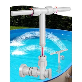 Dual Spray Pool Fountain for Above and In-Ground Pools, 2025 Upgrade Retractable Height 360° Adjustable Adjustable Waterfall Sprinkler Fountain High-Pressure for Swimming Pool Spa Cooling, Grey