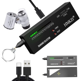 HMKIS Diamond Tester Pen, Professional Jewelry Diamond Tester with 60X Jewelry Loupe Magnifier, Diamond Selector for Novice and Expert (Non-Rechargeable)
