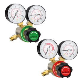 AWLOLWA Oxygen Acetylene Regulator Set, CGA540 and CGA200 Inlet Connection 3/8-24 (Type "A") Outlet Connection