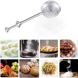 Custelen Powdered Sugar Shaker & Flour Sifter - Multi-Use Baking Duster for Spices, Matcha, and More - Fine Mesh Dusting Wand with Lid - Essential Kitchen Tool for Even Distribution