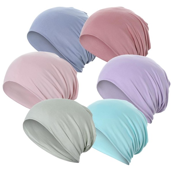 JarseHera 6PCS Cotton Slouchy Beanie Soft Sleep Caps Chemo Headwear