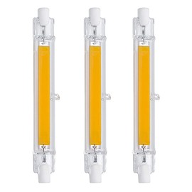 R7S 118mm COB LED Light Bulb - 15W J Type T3 Shape Flood Light - 100W Halogen Replacement - Double Ended Floodlight for Landscape Lighting - 3 Pack - 3000K Warm White - 360 Beam Angle - AC120V
