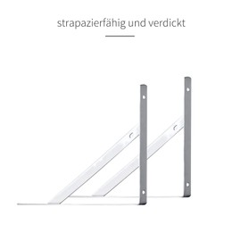 Pack of 8 Shelf Brackets, 150 mm Heavy Duty Angle, Metal Shelf Brackets, Wall Angle, 90 Degree Angle Shelf with Screws, Solid Steel Shelf Holder for the Garden, Kitchen, Bathroom (White)