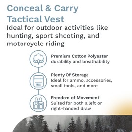 Mooselander Adult Conceal & Carry Tactical Vest, Strong & Durable V-Neck Vest in Kryptek Typhon Camo Print, Medium