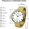 Ladies Large Number Face Stretch Band Watch Gold 1262G