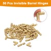 sourcing map 50Pcs Invisible Barrel Hinges, 4x17mm Brass Concealed Hinge,