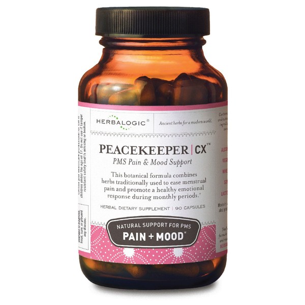 Herbalogic - Peacekeeper CX Herb Capsules - Reduces PMS Related Mood Swings - Reduces Cramps & Pain Associated with Monthly Periods - Contains Turmeric & Corydalis - 90 Cap Count