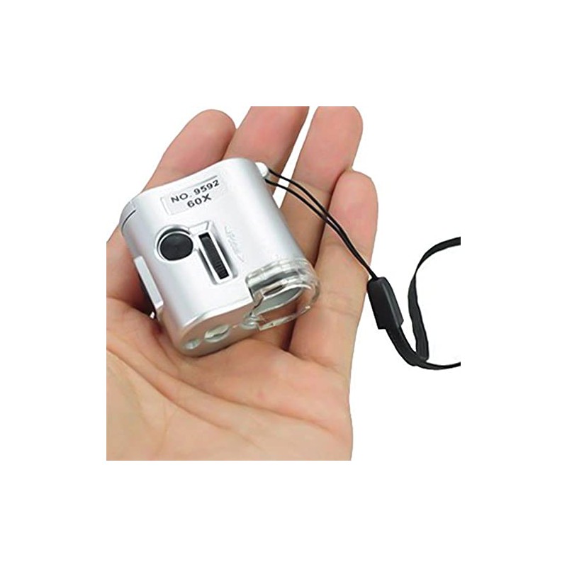 Multibao 60x Mini Pocket Magnifier with LED Light for Jewelry,