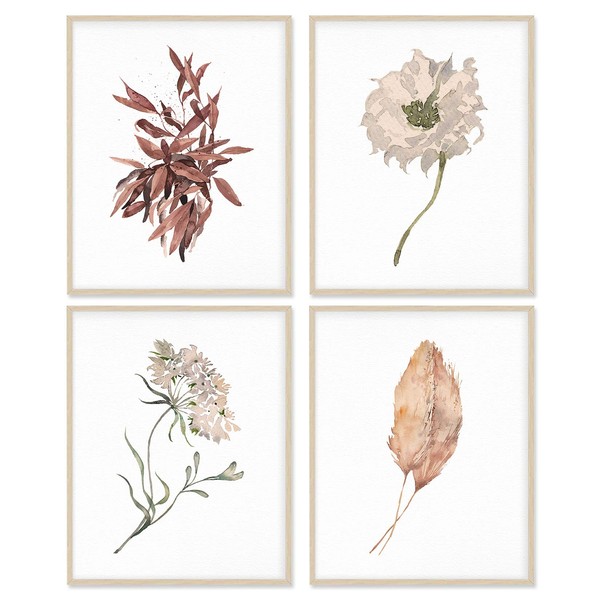 Impresiones botánicas, decoración bohemia para sala de estar, juego de