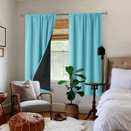 BGment Full Blackout Curtains for Bedroom 63 Inch Length 2 Panels Set, Thermal Insulated Room Darkening Noise Canceling Living Room Curtains with Rod Pocket, Each Panel 42 Inch Wide, Cashmere