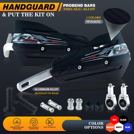 Fewfuss Dirt Bike Hand Guards with Grips, Univeral Dirtbike Motorcycle Handguards 7/8'' and 1 1/8'', MX Motocross Supermoto Racing ATV Handguards 22mm 28mm (Black)