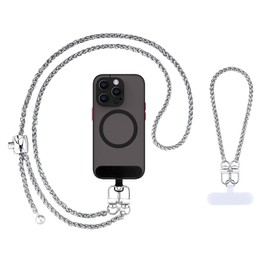 EWEMDAI Phone Crossbody Chain, Universal Crossbody Phone Lanyards, AdjustableMultifuctional Compatible with Most SmartphonesRelated to Cross body women's bag chain, Anti theft（adjustable-silvery）