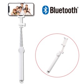 Elecom P-SSB01RWH Selfie Stick Selfie Stick Bluetooth Remote Control 360° Rotation, 360° Rotation, White