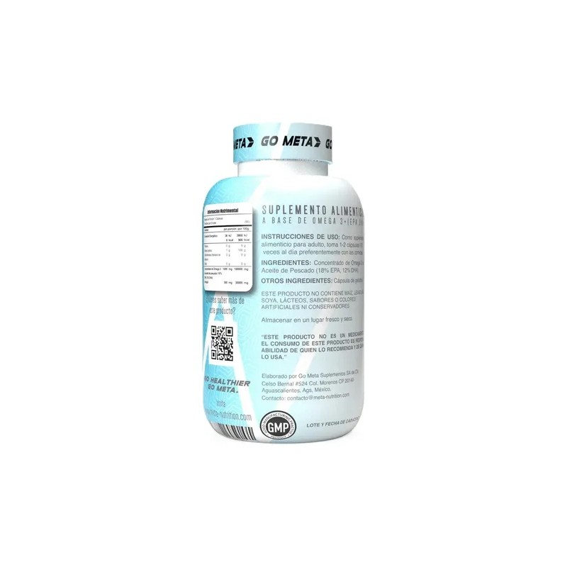 Omega 3 Meta Nutrition Omega+ Contenido 90 Softgels Sabor capsulas