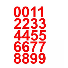 CustomDecal US 1.5" Inch Premium Mailbox Number Vinyl Decal Sticker Sheet (Red)