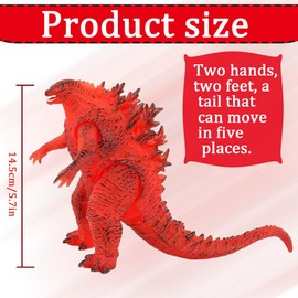 Godzill Model Toys, Movable Joint Action Figures, Godzill Toys The King of the Monster Toy, Monster Figures for PVC Anime Action Figures, Collectible Desktop Figures (Red)