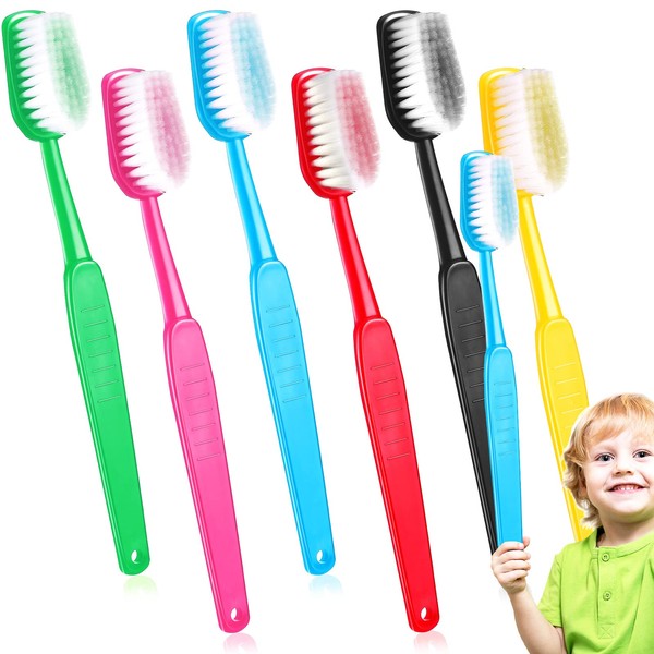 Jexine 6 Pieces Giant Toothbrush Large Toothbrushes Prop Fake Oversized Toothbrush Novelty Huge Toothbrush Toy for Halloween Comedy Party Favors Costume Gag Prank Items, 6 Colors