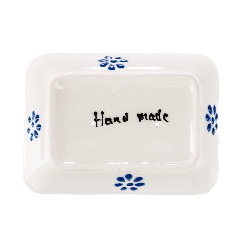 Soap Dish ottoman Ceramic Hand Painted (Aegean Blue)