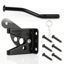 Wmebee Upgrade Self-Locking Gate Latch for Wooden Fence Heavy Duty, Automatic Gravity Lever Gate Latches with Longer Fasteners & Pull String for Garden,