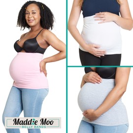 Maddie Moo Belly Band Seamless Maternity and Postpartum Shirt Extenders, Cotton, XX-Large- Pink