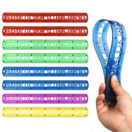 Bendable Rulers for Kids 12 Inches & 30 Centimeters - Shatterproof, Soft Flexible,Transparent - School Classroom Set, 8 Small Bulk Pack, Clear and Unbreakable - Random Colors.
