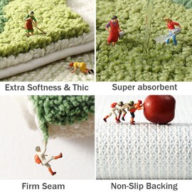 Treer Bath Mat Non-Slip Washable Bath Mat Fluffy Soft Microfibre Bathroom Rug Absorbent Bath Mat for Bathroom Bath Entrance 45 x 65 cm