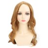 Women Long Hair Wig Light Brown Color Middle Parting Breathable