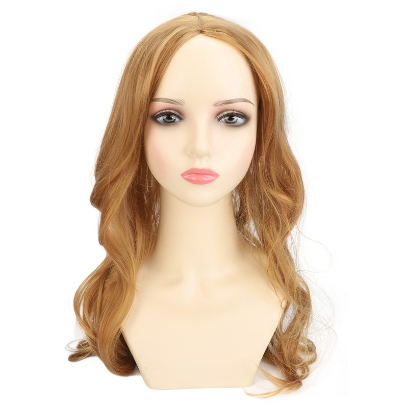 Women Long Hair Wig Light Brown Color Middle Parting Breathable