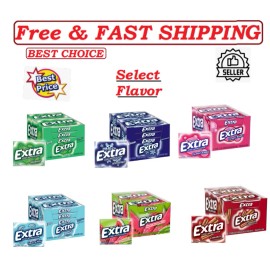 EXTRA Sugarfree Chewing Gum, 15 Pieces (Pack of 10) - ( Choose Your Flavor )., - Sweet Watermelon