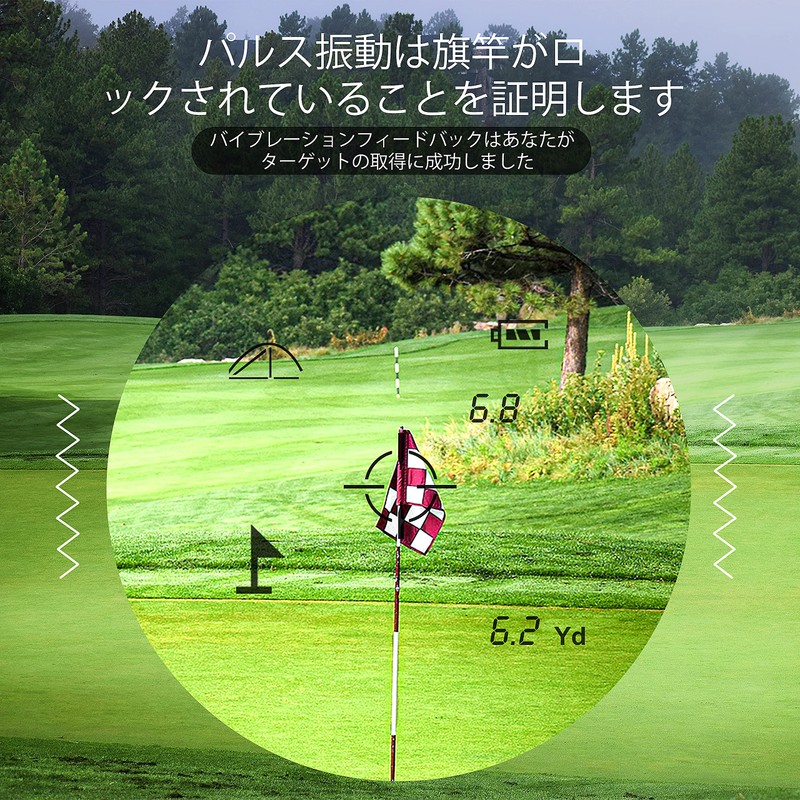 PEAKPULSE Golf Distance Meter, Laser Distance Meter, 6x Optical, Slope