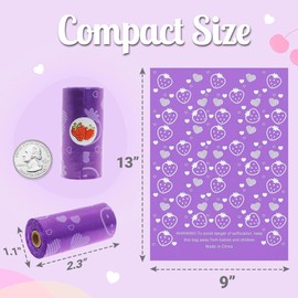 Eyryfui Sanitary Napkin Disposal Bags with Dispenser Feminine Hygiene Disposal Bags for Tampons Trash Bag, Personal Care Sanitary Bag for Women Privacy Handling (Purple)