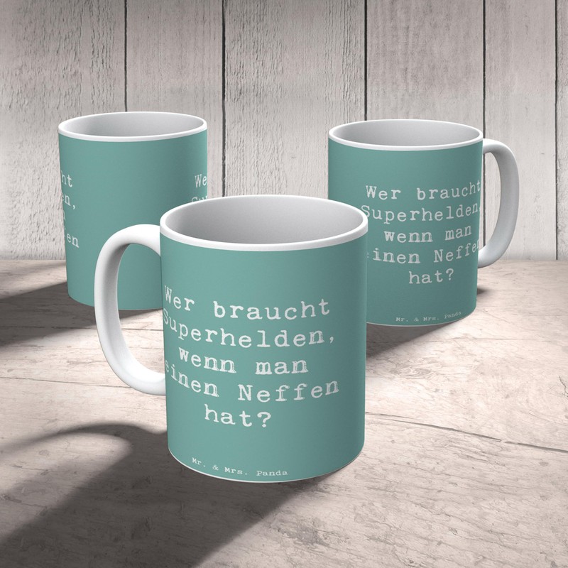 Mr. & Mrs. Panda Tasse Spruch Neffe Held - Geschenk,