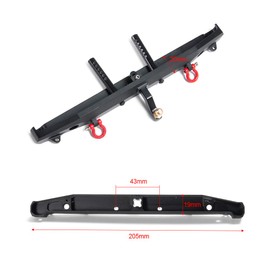 RCLions Metal Rear Bumper with Lights/Shackles/Trailer Hitch for TRX4,SCX10-ii 90046 1/10 RC Crawler Car