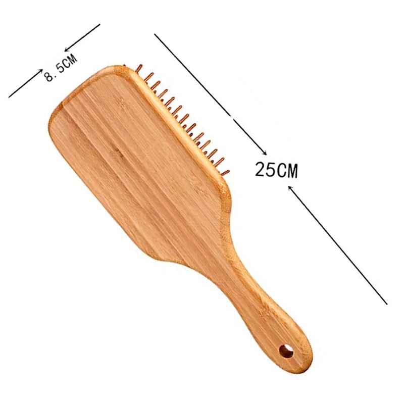 Duo Cepillo Bambu Elcologico Cabello Mango Ergonomico Excelente Calidad Peine