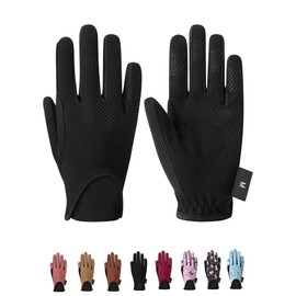 ChinFun Kids Horse Riding Gloves Equestrian Horseback Gloves for Youth Children Boys Girls Outdoor Biking Cycling Running Pink L